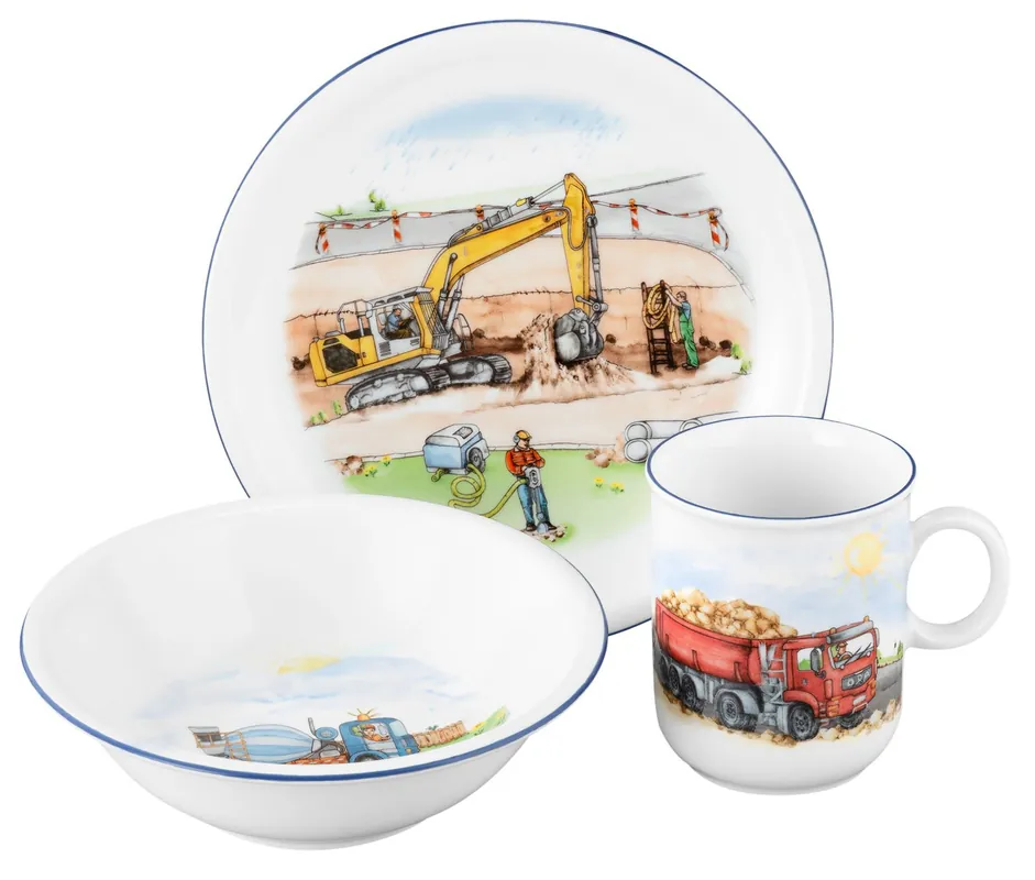 Finální Výprodej Malý stavitel: Dětská sada 3 díl., Compact 65285, Porcelán Seltmann