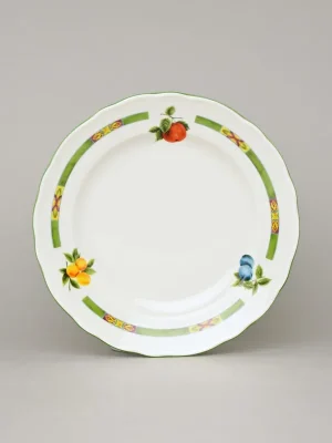 Přímo Od Výrobce Talíř dezertní 19 cm, slonová kost s dekorací ovoce, Český porcelán a.s.
