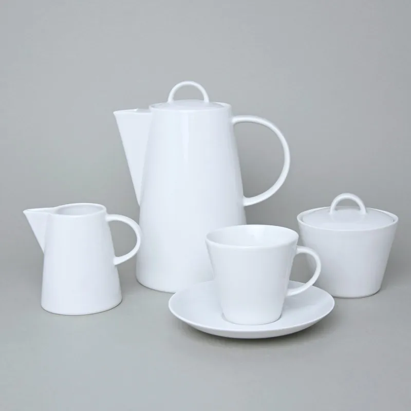 Kávová souprava pro 6 osob, Thun 1794, karlovarský porcelán, TOM bílý, nedekorovaný Cenově Výhodný