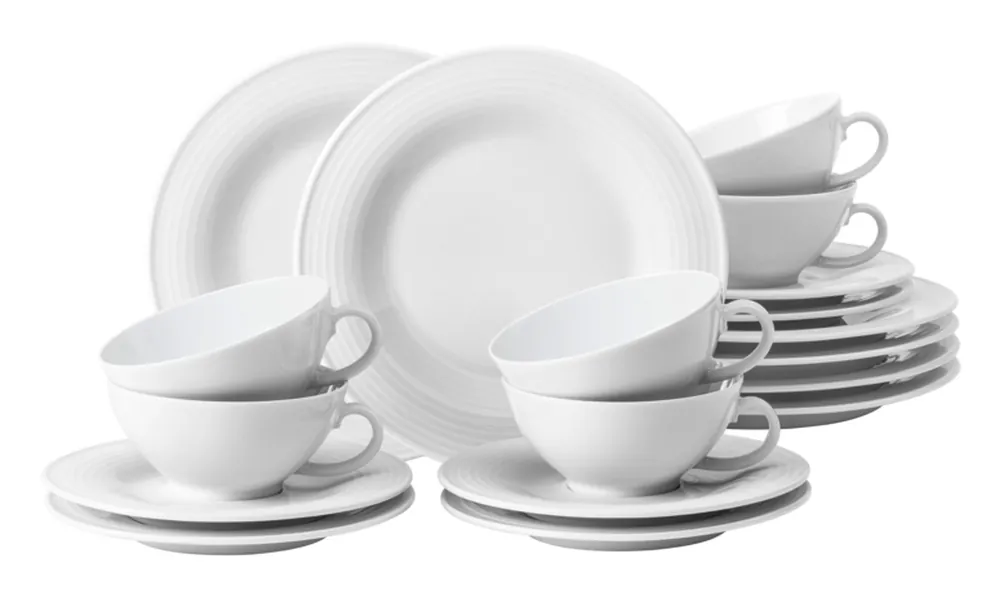 Originální Čajová sada 18 díl. malá, Beat bílý, Porcelán Seltmann