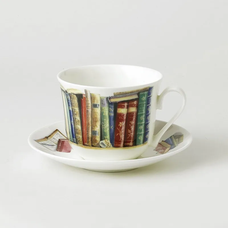 Akční Cena Creative writing: Šálek 420 ml a podšálek snídaňový, anglický kostní porcelán Roy Kirkham