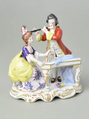 Koncertní skupina, 13 x 8 x 14 cm, Porcelánové figurky Gläserne Porzellanmanufaktur Rychlé Dodání