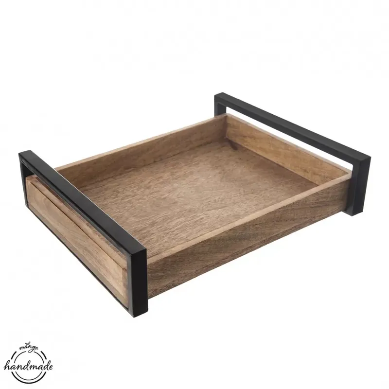 Tác dřevo/kov MANGO 35,5x27 cm velký Nová Kolekce