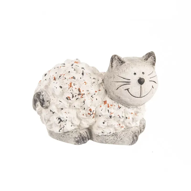 Oblíbený Kočka polyresin kamínky béžová 13x8x9 cm