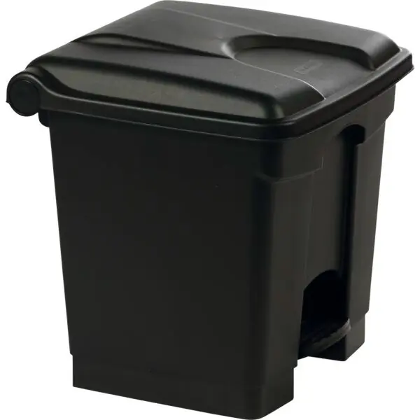 Plastový pedálový koš 30 l, černý Sleva