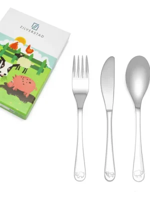 Víkendová Akce ZILVERSTAD Dětský příbor Hospodářská zvířátka, sada 4 ks