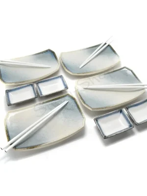 Kup Teď Sushi set pro 4 osoby – 4× talíř, 4× miska, 4× hůlky | EDO Japan