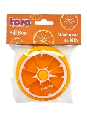 Cenově Výhodný Dávkovač na léky TORO 7 dní pomeranč