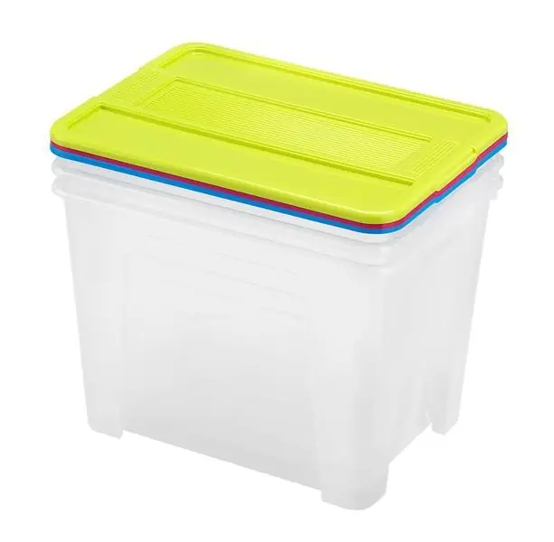Nejprodávanější Plastový úložný box s víkem HEIDRUN TexBox 3x21l
