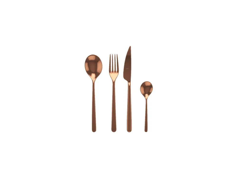 Top Prodej Sada příborů LINEA BRONZE, sada 4 kusy, lesklá bronzová Mepra