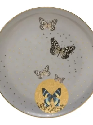 Dezertní talíř Šedí motýli 22.5 cm JOANNA CHARLOTTE Goebel Výprodej