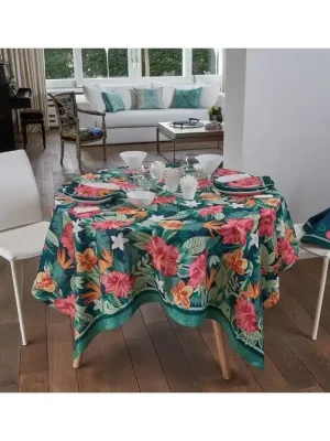 Ubrus CANOPÉE tmavě zelená Beauvillé Autentický