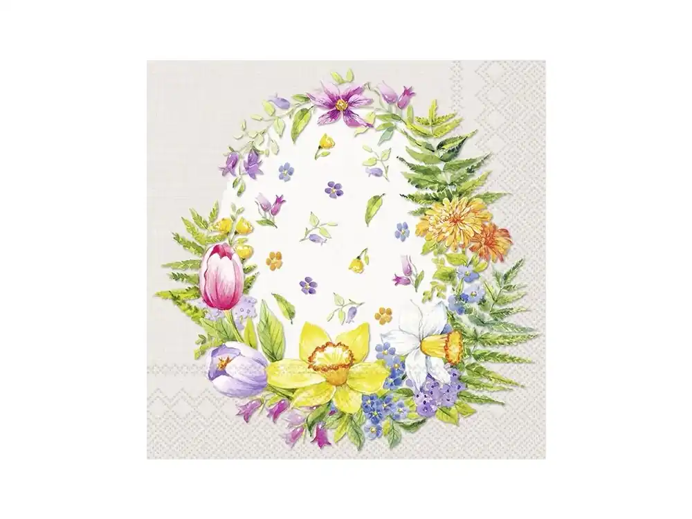 Velké ubrousky 33x33 cm FLOWER EGG linen IHR Značkový