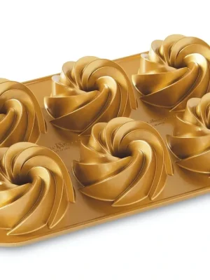 Forma na 6 mini bábovek Heritage zlatá, Nordic Ware Časově Omezené
