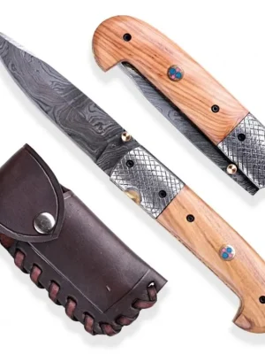 Lovecký zavírací damaškový nůž Dellinger Olive Sentinell Omezená Nabídka