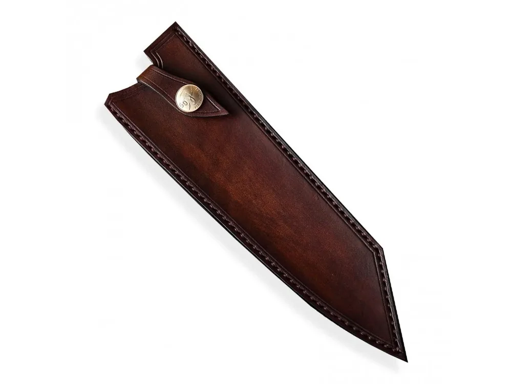 Odeslání Ihned kožená Saya pro nůž Kiritsuke 210 mm - Dellinger Octagonal Full Damascus