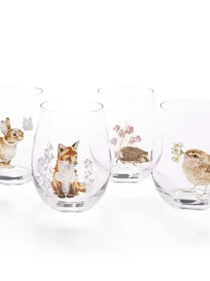 Wrendale Animal Tumblers set 4 sklenic na vodu 550ml nízké Nejlepší Cena