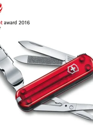 Kapesní nůž / klíčenka Victorinox Nail Clip 580, 65 mm, transparentní červený Přímo Od Výrobce