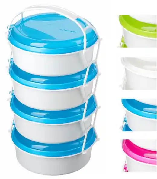 Sleva Jídlonosič MIRAhome plast 4x1 l mix barev